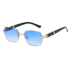 Borderless Tinted Sunglasses Blue/Gold / Resin