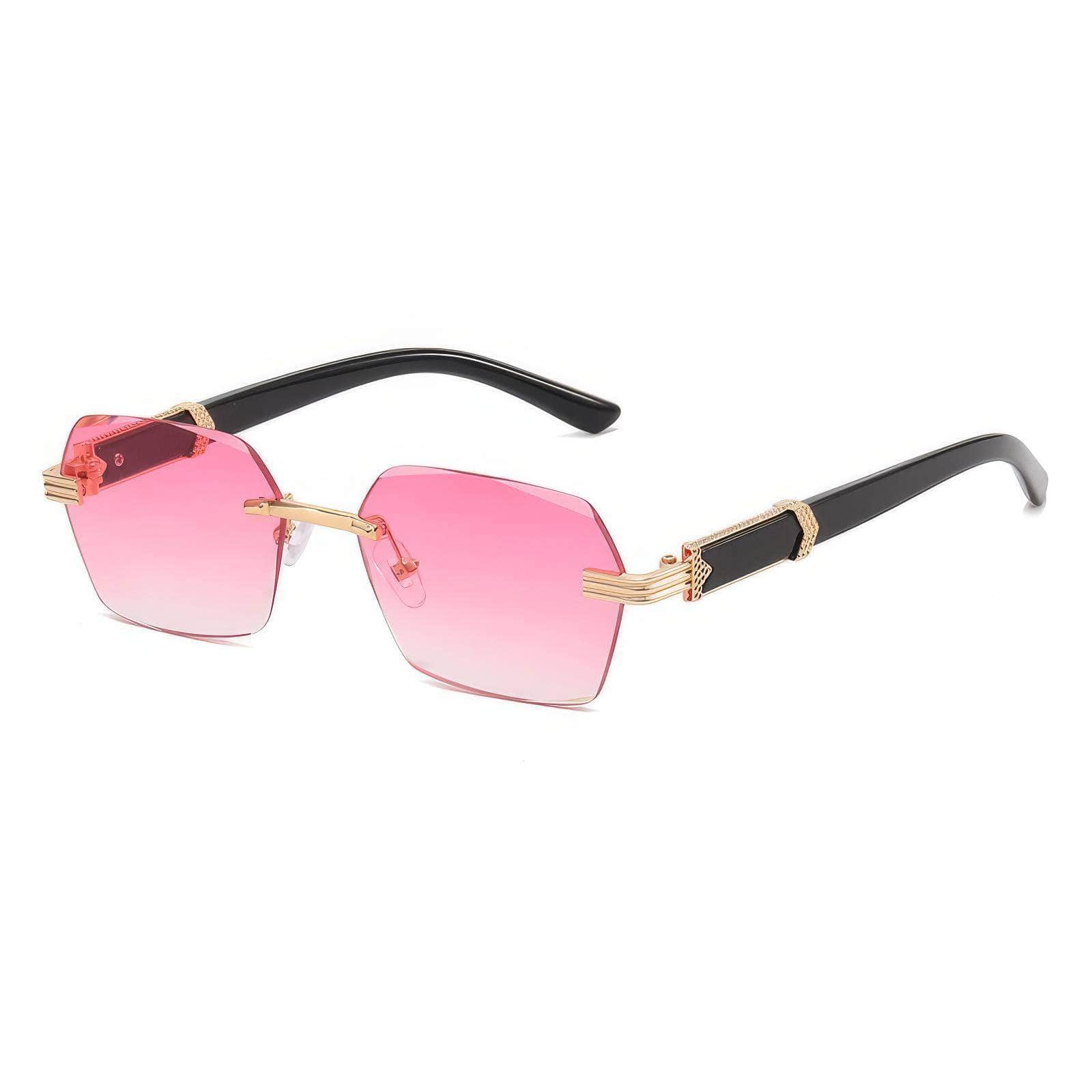Borderless Tinted Sunglasses Double Powder/Gold / Resin