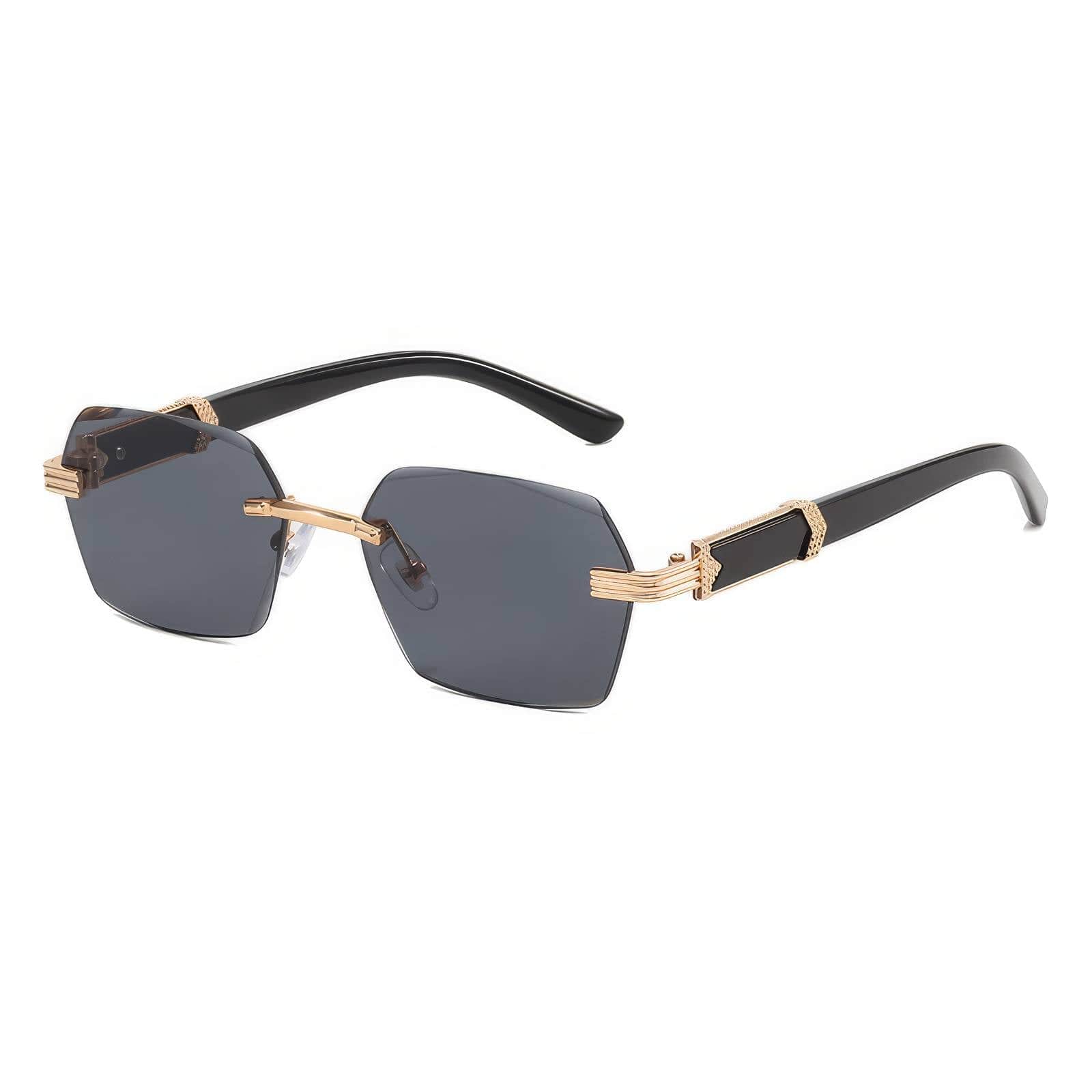 Borderless Tinted Sunglasses Gray/Gold / Resin