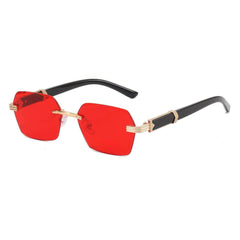 Borderless Tinted Sunglasses Red/Gold / Resin