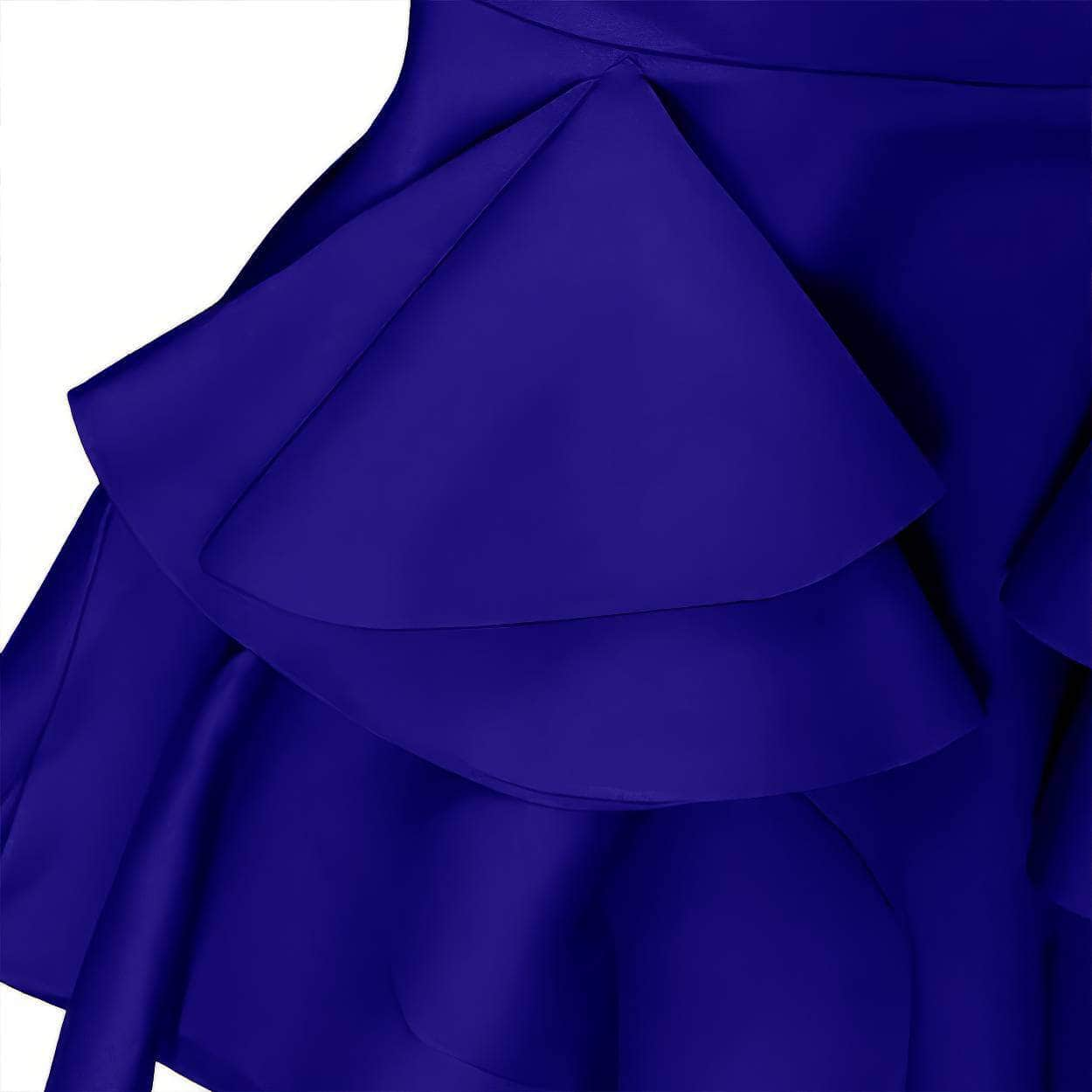 Bow Detail Flounce Sleeve Mermaid Ruffle Trim Dress