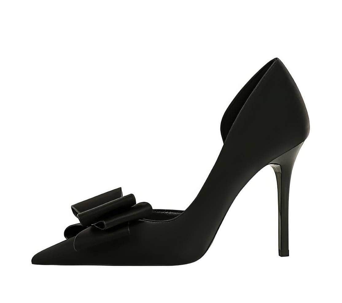 Bow Knot Detailed Femme Stiletto Heels EU 33 / Black / 10.5CM