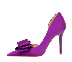 Bow Knot Detailed Femme Stiletto Heels EU 33 / Purple / 10.5CM