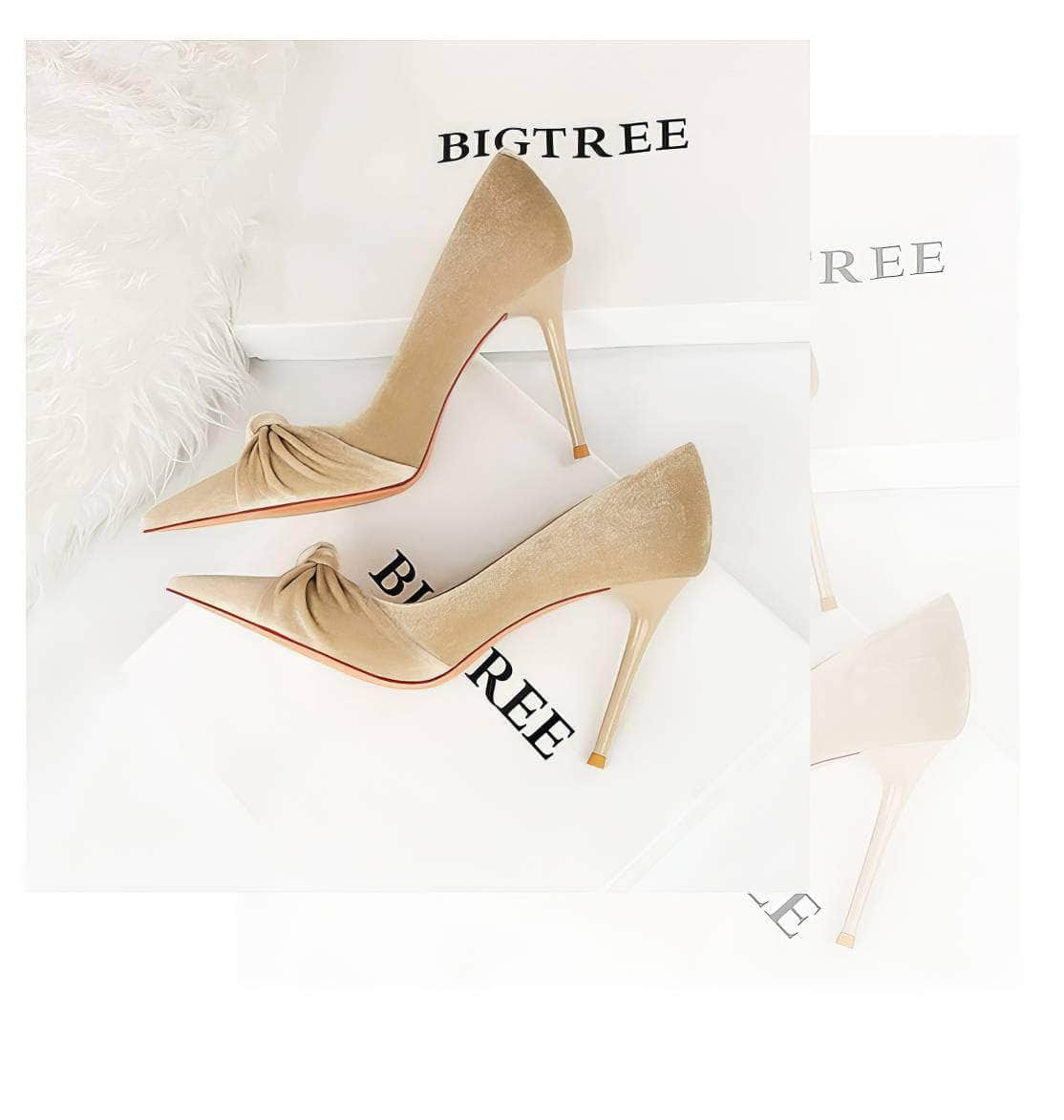 Bow Knot Suede Stiletto Pumps