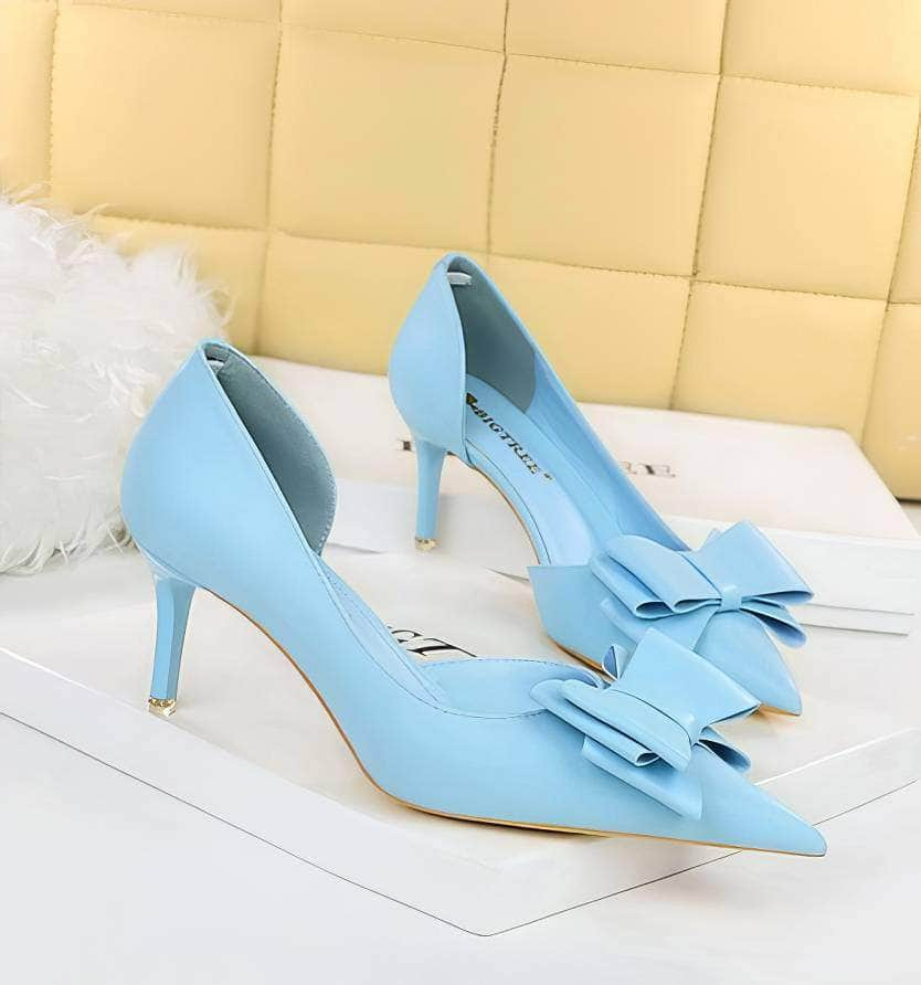 Bowknot Embellished Ankle Cut Heels