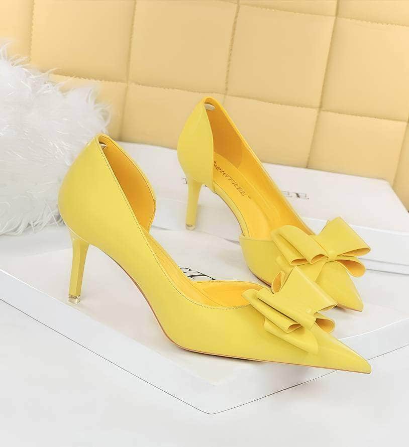 Bowknot Embellished Ankle Cut Heels