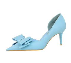 Bowknot Embellished Ankle Cut Heels EU 33 / Blue / 7.5CM