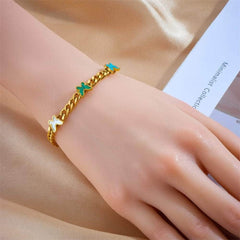 Bracelet with Butterfly, Heart, and Star Charms for Women and Girls