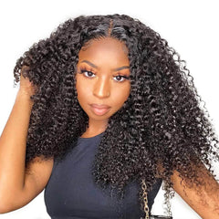 Brazilian Kinky Curly Glueless Wig - Wear And Go, 6x4 HD Lace Closure Wig, Pre-Cut, 100% Human Hair, Ready To Wear 12inches