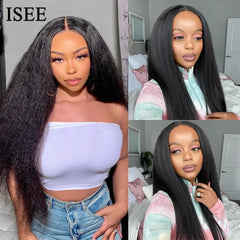 Brazilian Kinky Straight Glueless Wig - Wear And Go, 6x4 HD, 100% Human Hair, Preplucked, Ready To Go, Pre-Cut, No Glue