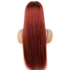 Brazilian Straight Reddish Brown Lace Front Human Hair Wig - Wear And Go, 6x4 Lace, Glueless Wig, Ready To Wear, Color #33