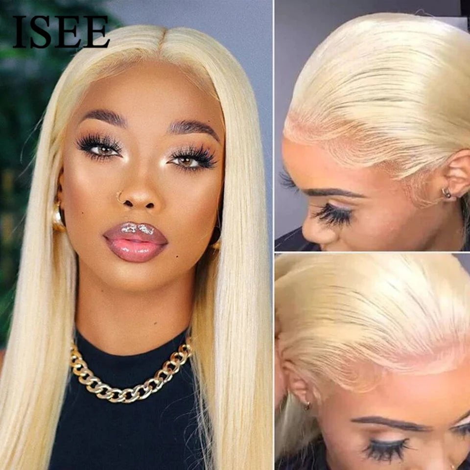 Brazilian Wear And Go 613 Blonde Color Preplucked Straight Glueless Lace Closure Wig - Wear And Go, 4x6 Glueless Human Hair