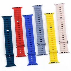 Breathable Silicone Strap for Apple Watch Ultra/2 - Compatible with iWatch 9/8/7/6/5/4/SE, Available in Various Sizes