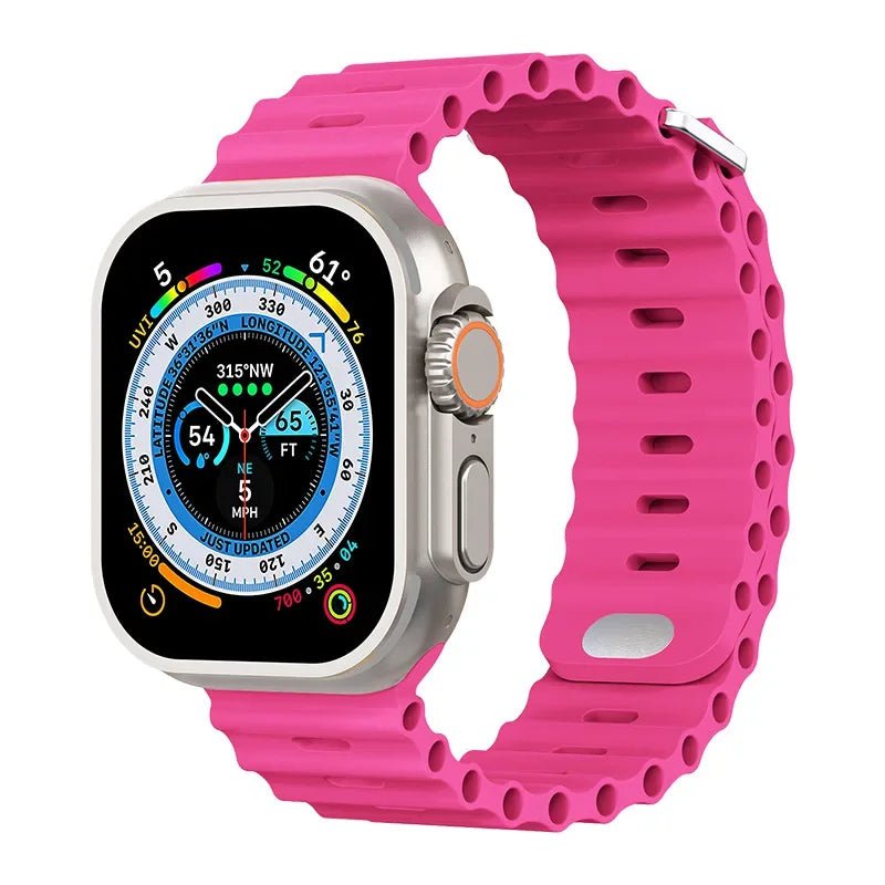 Breathable Silicone Strap for Apple Watch Ultra/2 - Compatible with iWatch 9/8/7/6/5/4/SE, Available in Various Sizes Barbie powder / For 38mm 40mm 41mm