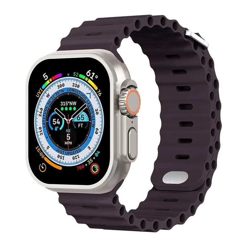 Breathable Silicone Strap for Apple Watch Ultra/2 - Compatible with iWatch 9/8/7/6/5/4/SE, Available in Various Sizes Berry purple / For 38mm 40mm 41mm