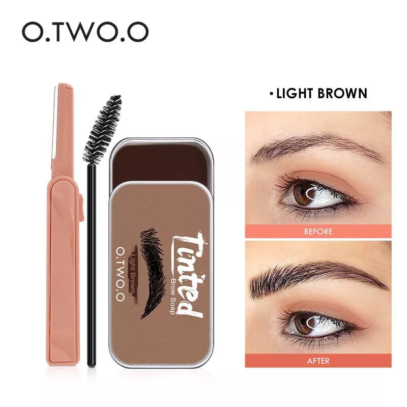 Brow Soap: 4 Color Tint Eyebrow Gel Wax for Natural Brow Sculpting and Lift - Women's Makeup Light Brown