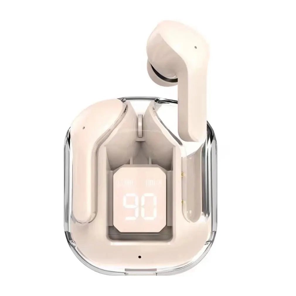 BT30 ENC Noise Canceling Wireless Bluetooth Earbuds HiFi Stereo Headphones with Digital Display Charging Case Waterproof Gaming Pink