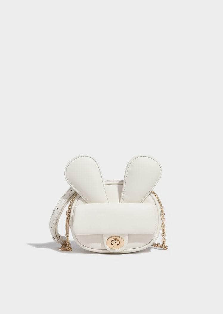 Bunny-Ear Crossbody Mini Handbag White