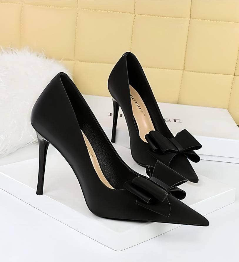 Butterfly Bow Knot Pointed Toe Stiletto Heels