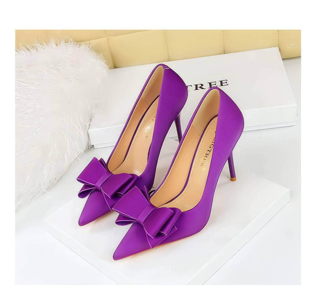 Butterfly Bow Knot Pointed Toe Stiletto Heels