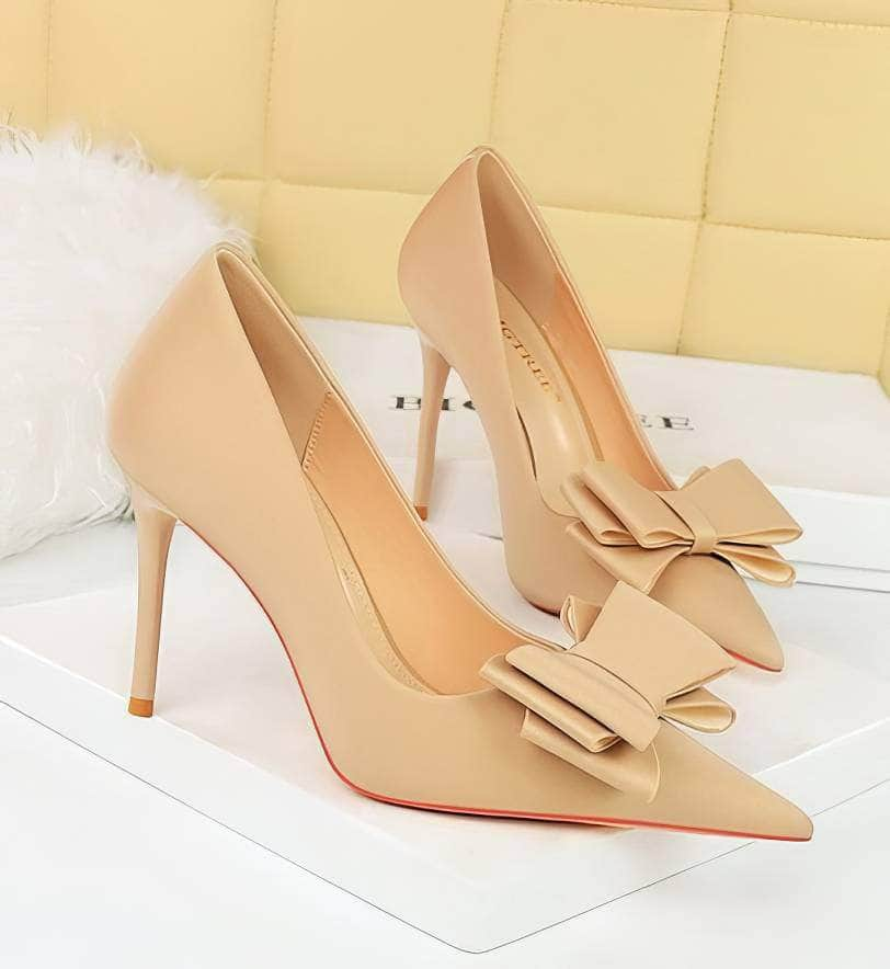 Butterfly Bow Knot Pointed Toe Stiletto Heels