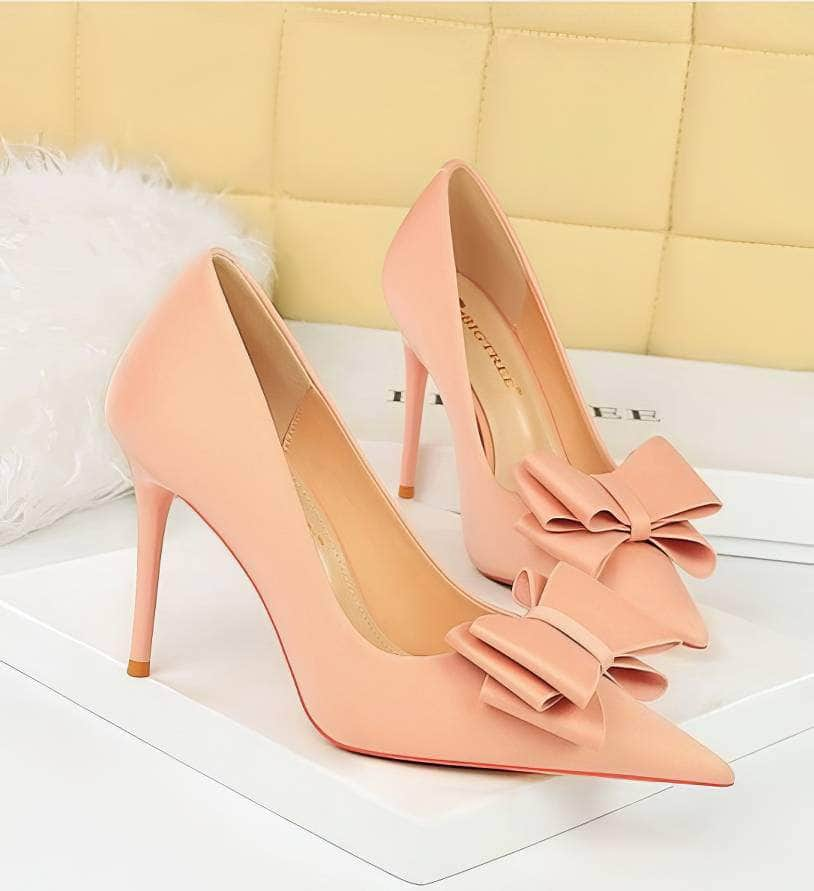 Butterfly Bow Knot Pointed Toe Stiletto Heels