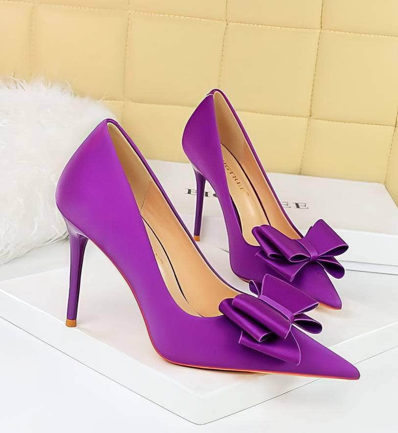 Butterfly Bow Knot Pointed Toe Stiletto Heels