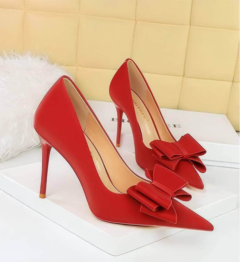 Butterfly Bow Knot Pointed Toe Stiletto Heels