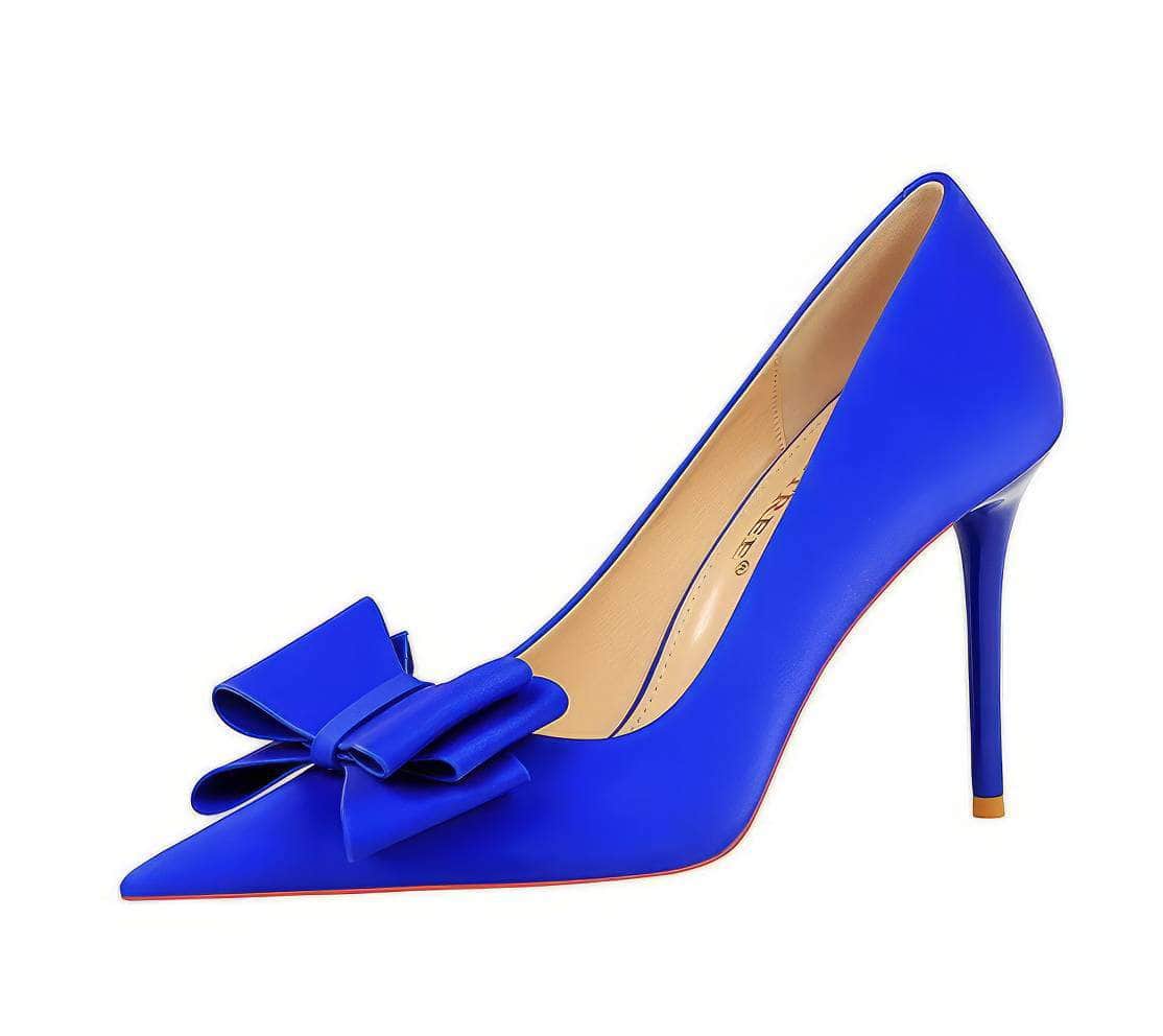 Butterfly Bow Knot Pointed Toe Stiletto Heels EU 33 / Blue / 10CM