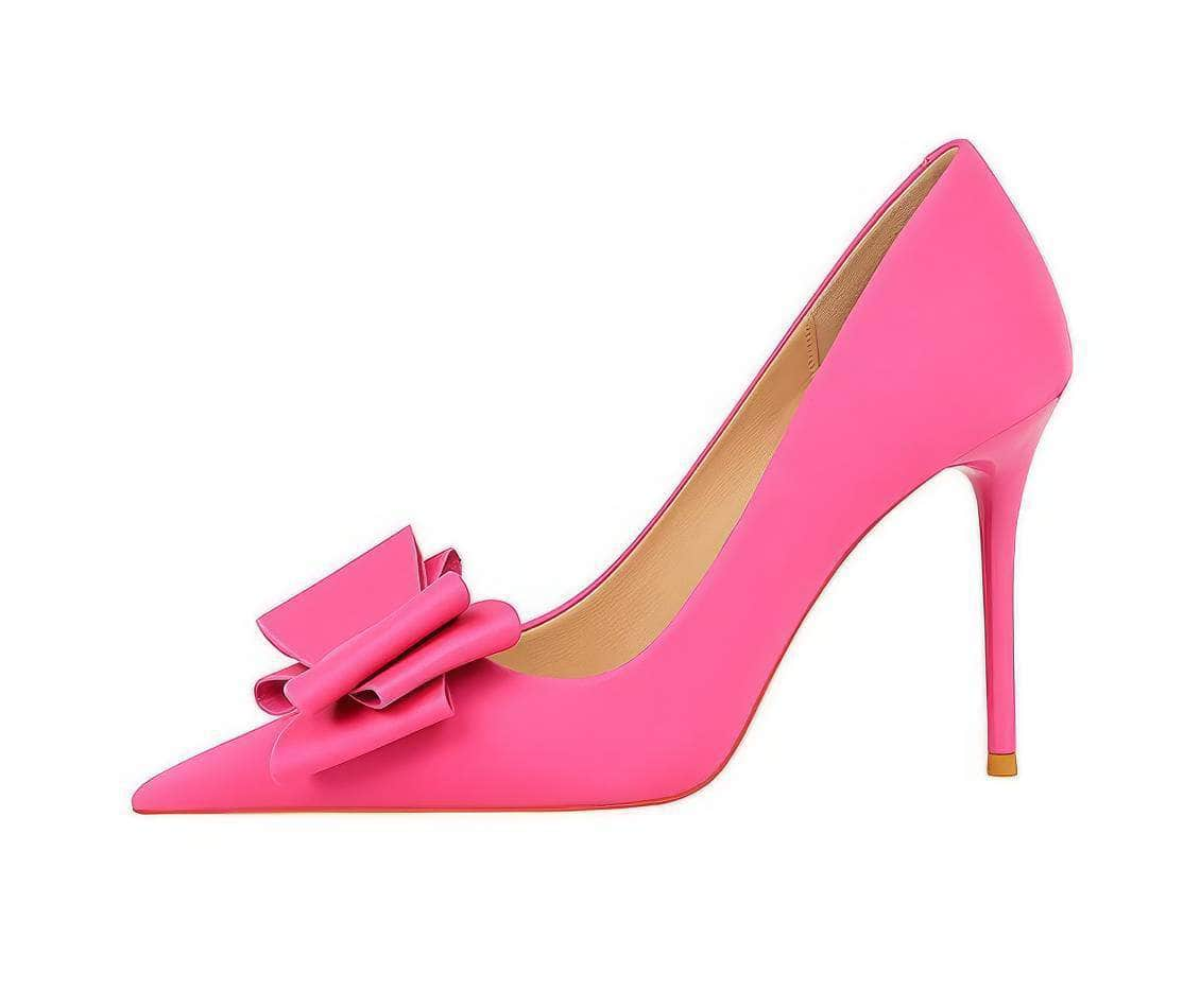 Butterfly Bow Knot Pointed Toe Stiletto Heels EU 33 / DeepPink / 10CM