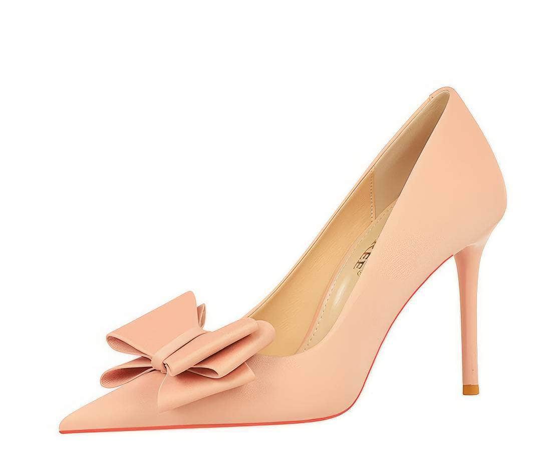Butterfly Bow Knot Pointed Toe Stiletto Heels EU 33 / Pink / 10CM