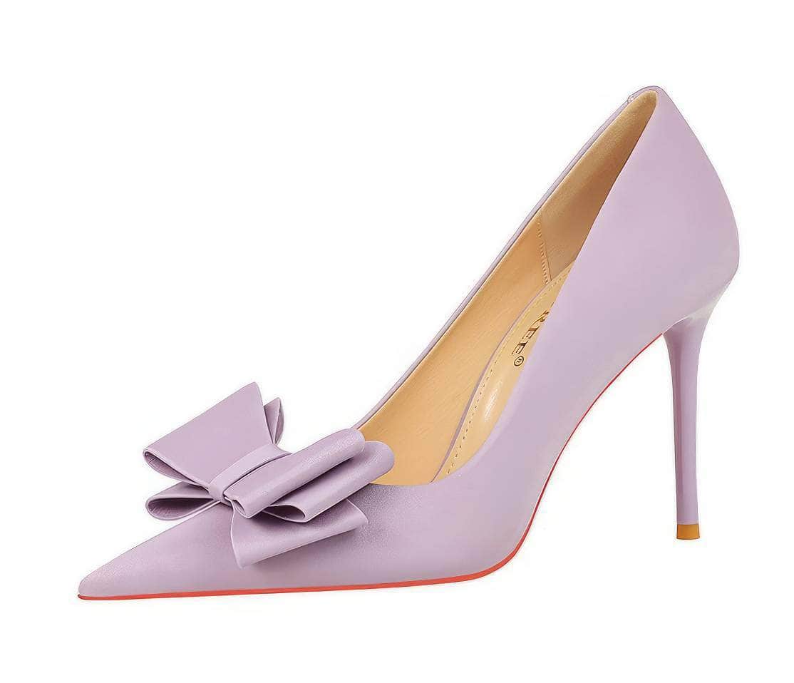 Butterfly Bow Knot Pointed Toe Stiletto Heels EU 33 / Plum / 10CM
