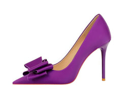 Butterfly Bow Knot Pointed Toe Stiletto Heels EU 33 / Purple / 10CM