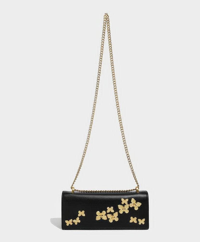 Butterfly-Embellished Crossbody Handbag