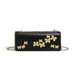 Butterfly-Embellished Crossbody Handbag Black