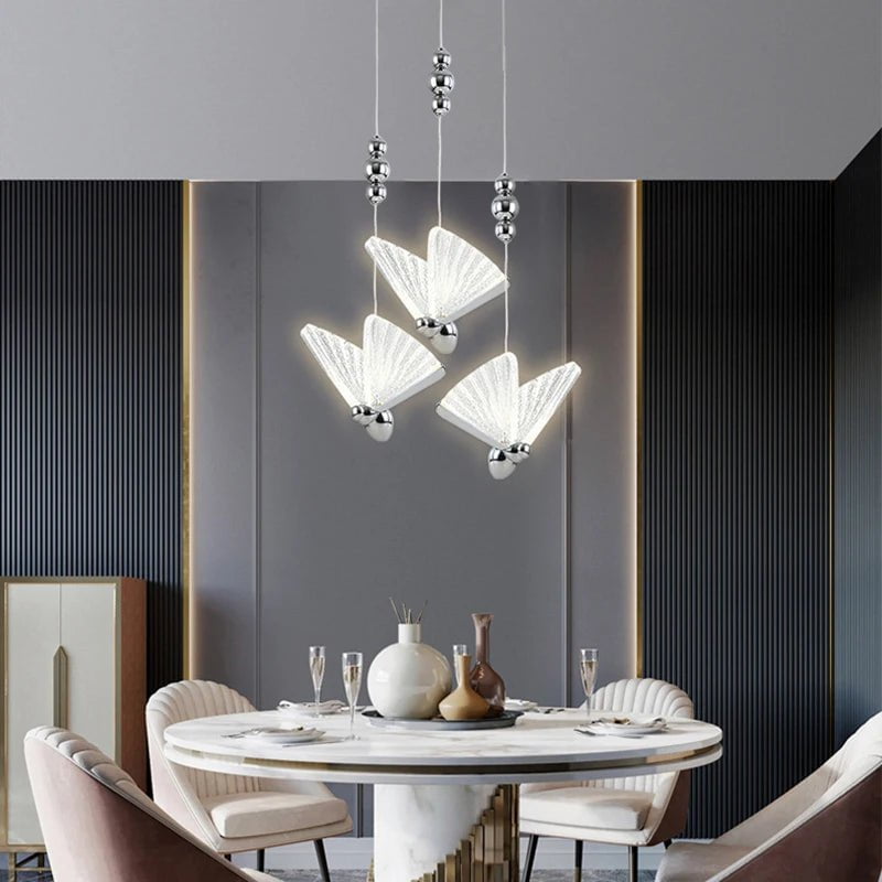 Butterfly LED Pendant Lights: Nordic Hanging Lamp for Bedside, Living, Dining Roomm Kitchen pendente iluminação