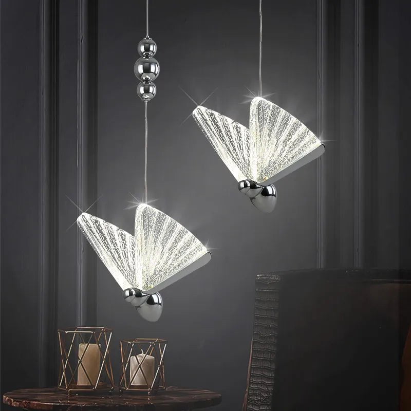 Butterfly LED Pendant Lights: Nordic Hanging Lamp for Bedside, Living, Dining Roomm Kitchen pendente iluminação
