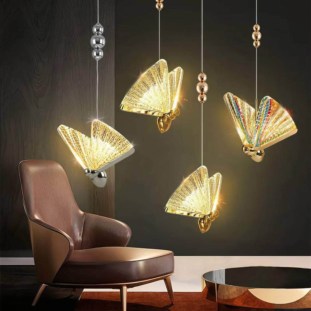 Butterfly LED Pendant Lights: Nordic Hanging Lamp for Bedside, Living, Dining Roomm Kitchen pendente iluminação