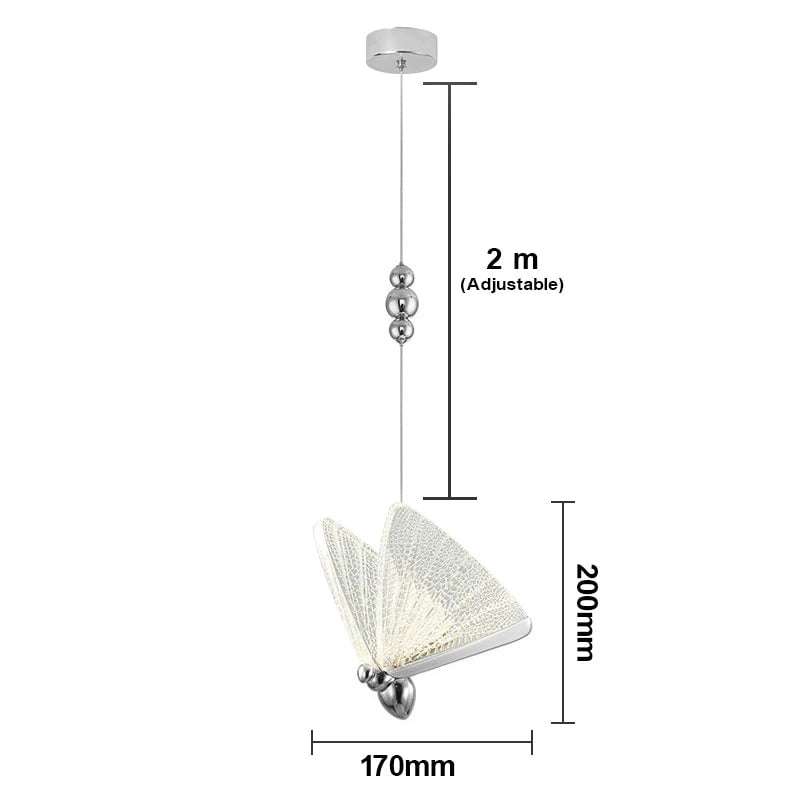 Butterfly LED Pendant Lights: Nordic Hanging Lamp for Bedside, Living, Dining Roomm Kitchen pendente iluminação Silver small / Cold White