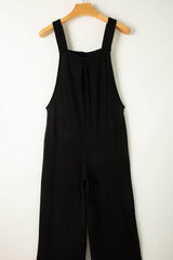 Buttoned Wide Leg Overalls