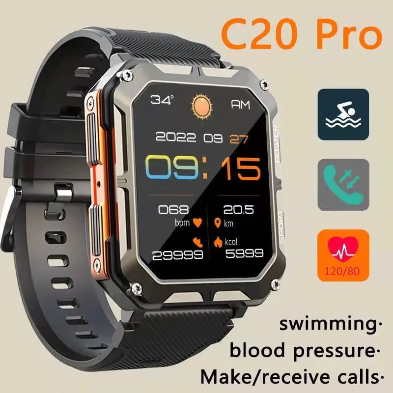 C20 Pro Smartwatch: 1.83" Bluetooth, IP68 Waterproof, Music, Calls, Sports & Fitness