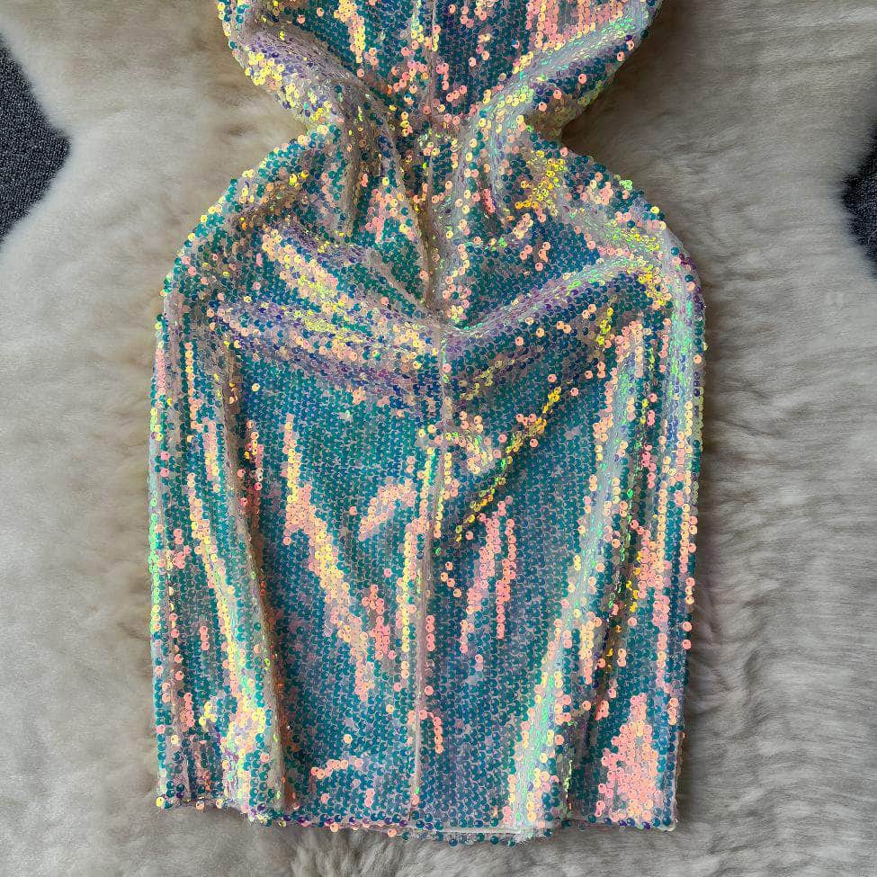 Cami Sequin Detail Mini Cocktail Dress