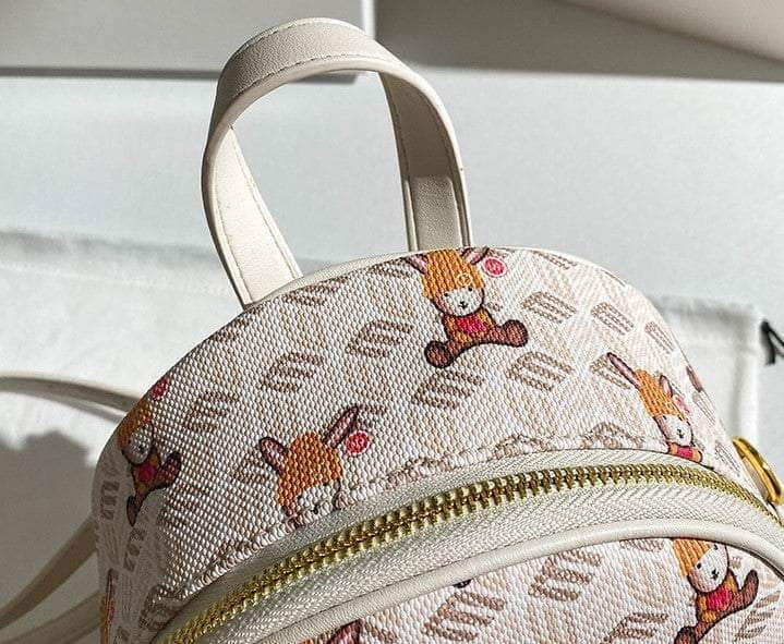 Canvas Cartoon Print Mini Backpack