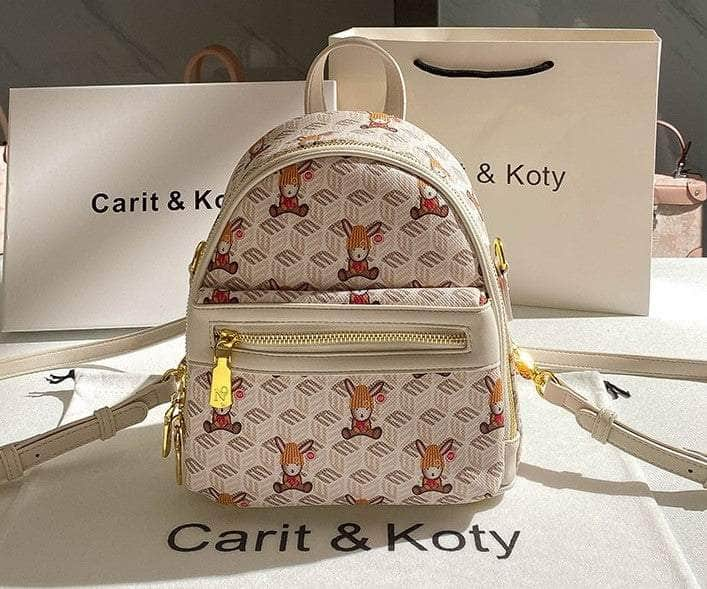 Canvas Cartoon Print Mini Backpack