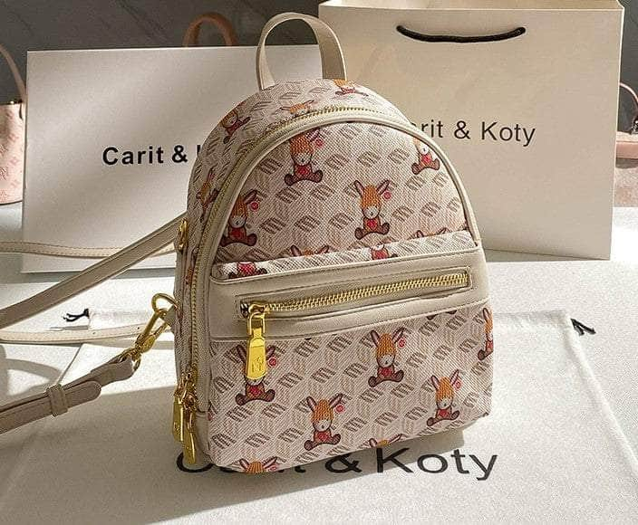 Canvas Cartoon Print Mini Backpack