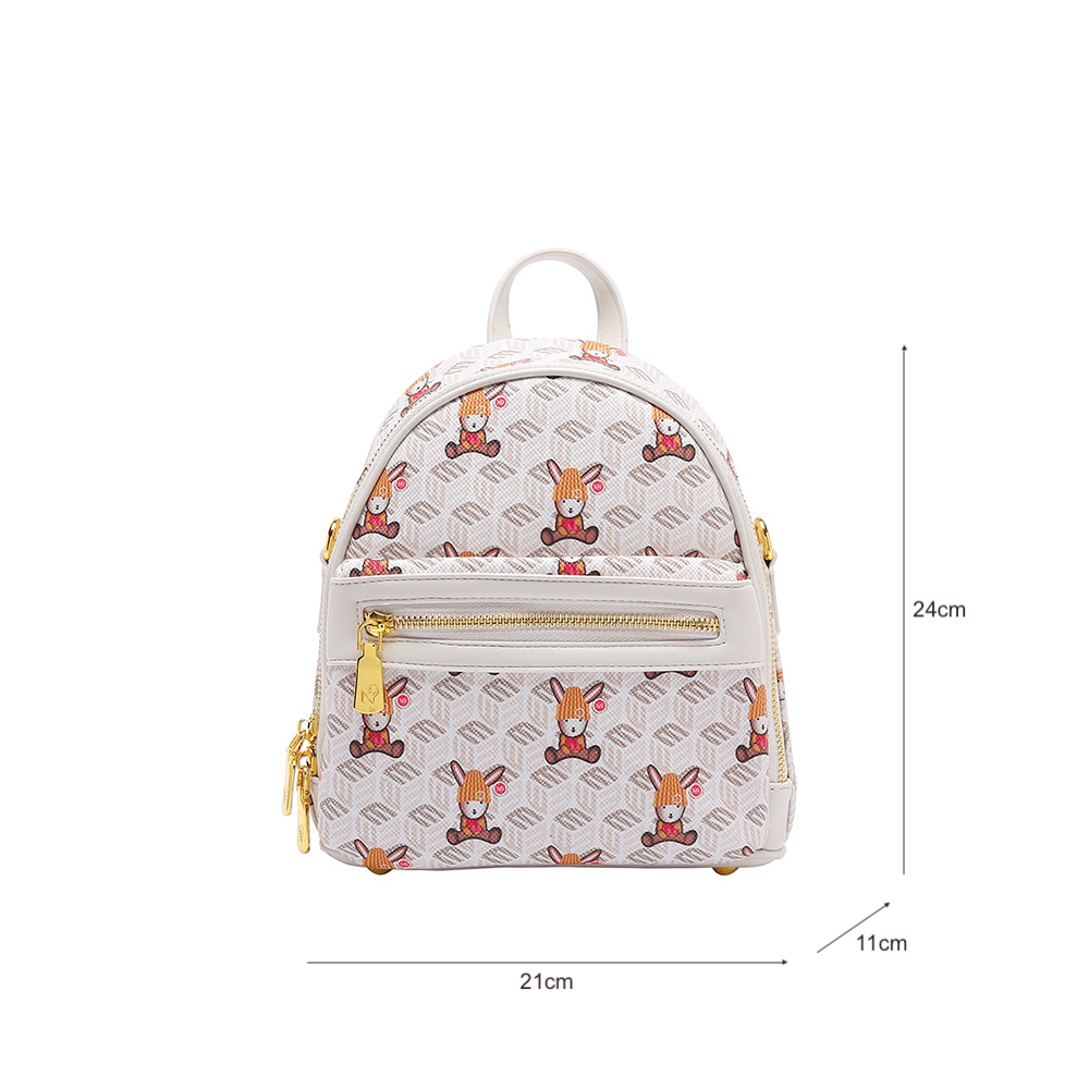 Canvas Cartoon Print Mini Backpack