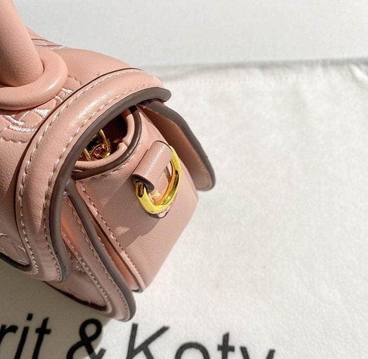 Canvas Mini Saddle Handbag with Lock Detail