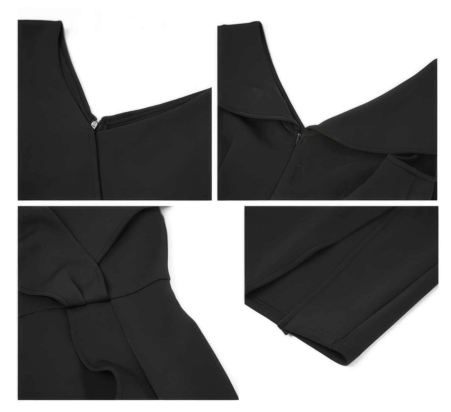 Cap Sleeve V-Neck Ruffle Slit Midi Dress
