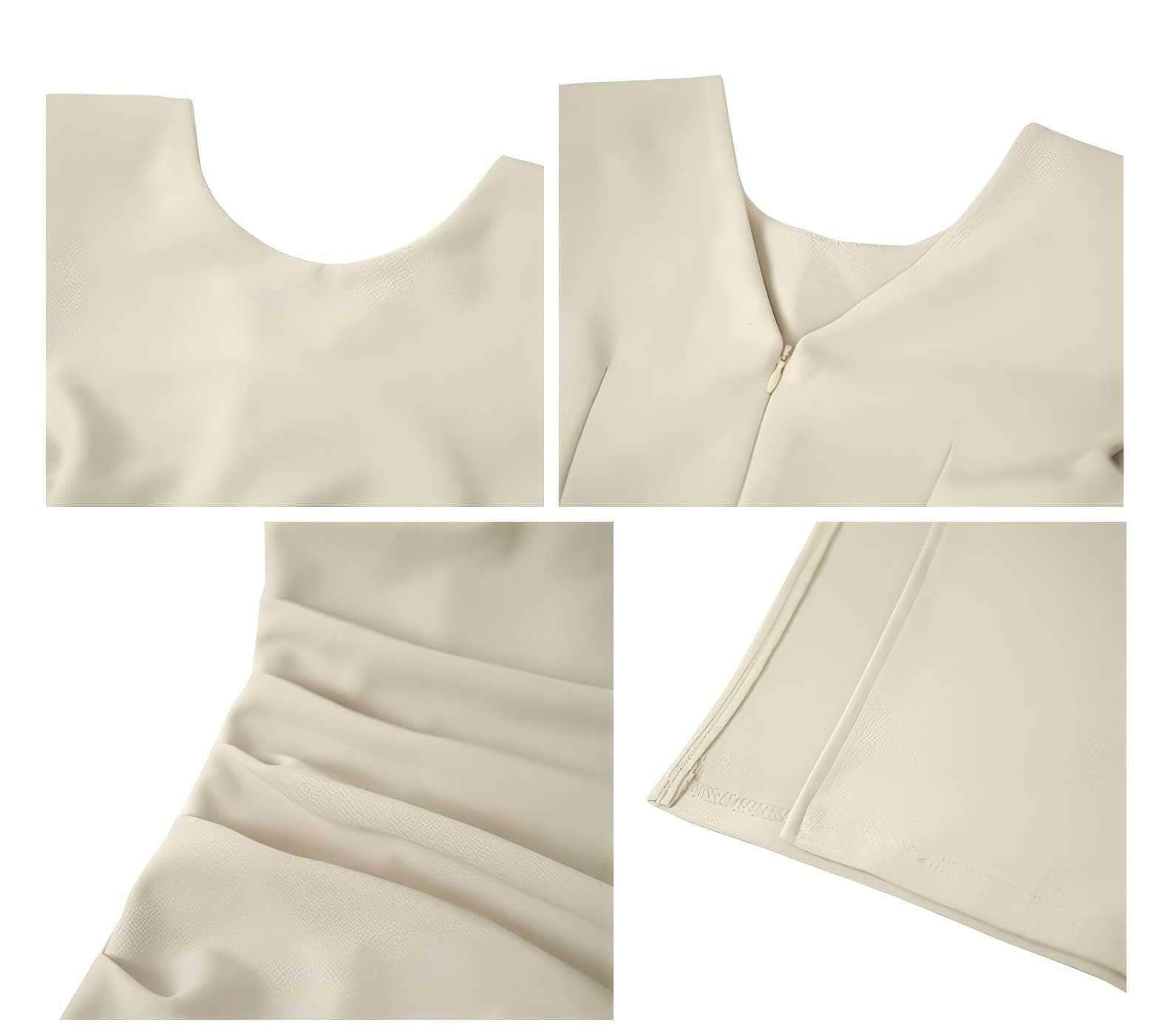 Cap Sleeves Side Slit Simple Midi Dress