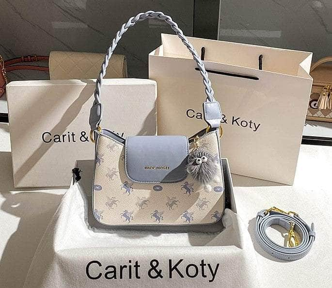 Carriage Canvas Twisted Handle Shoulder Bag